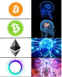 Holochain vs blockchain brain meme